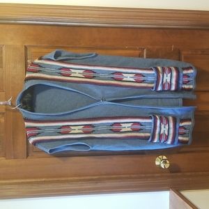 Chaps XL cardigan southwest sleeveless blue vest duster sweater